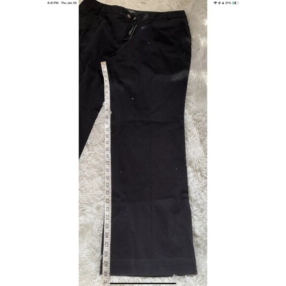 Talbots Woman 16 W Black Pants Wide Leg Opening NEW WITH TAGS MSRP $79 - Picture 3 of 6